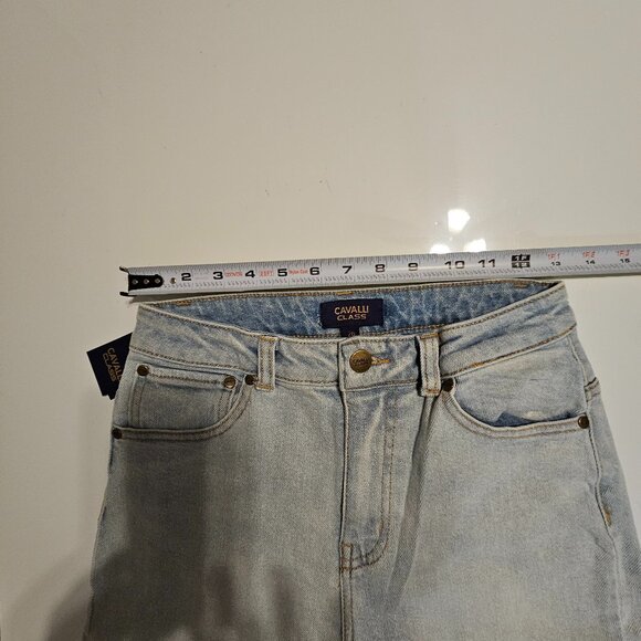 NWT Cavalli Class by Roberto Cavalli Straight Leg High Rise Washed Jeans Size 26 - Picture 6 of 8